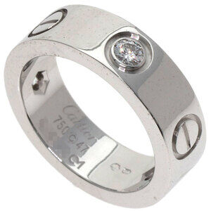 CARTIER 18k Silver Diamond Love Ring #47
